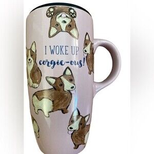 Corgi - "| Woke Up Corgie-ous!" Travel Mug w/Lid